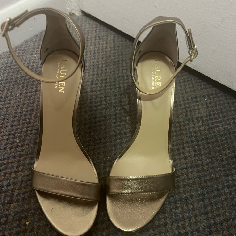 Ralph Lauren Metallic Gold Heels